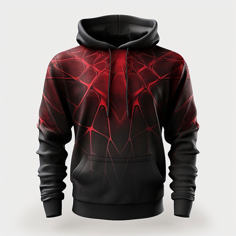 Men's Graphic Spiders Spider web Hoodie Hoodies Sweatshirt Fashion Daily Long Sleeve Hooded Vacation Sports Outdoor Holiday Black Grey Black Print Front Pocket Spring &  Fall Designer3