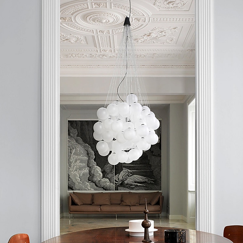 Chandelier Light Modern Design Bubble Ball 40/50cm Chandeliers Art Decor Glass Chanddelier Light Fixture Dinning Room/Living Room Suspension LED Lamp 110-240V