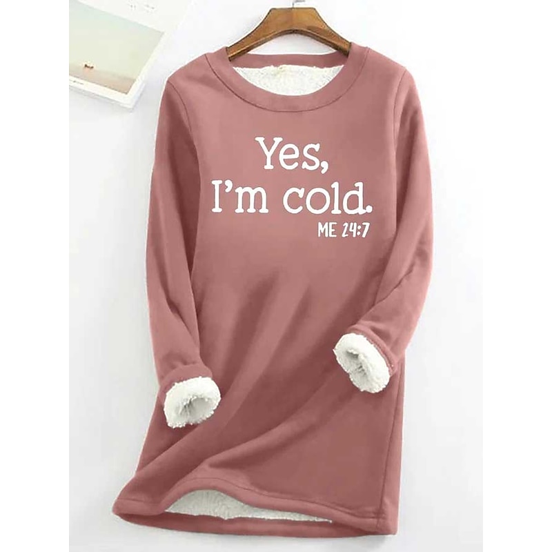 Women's Sweatshirt Pullover Fleece Lined Warm Pajamas Sherpa Graphic Street Casual Warm Fuzzy Sherpa Fleece Round Neck Long Sleeve Top Micro-elastic Fall & Winter Comfrt Breathable Soft Fabric4