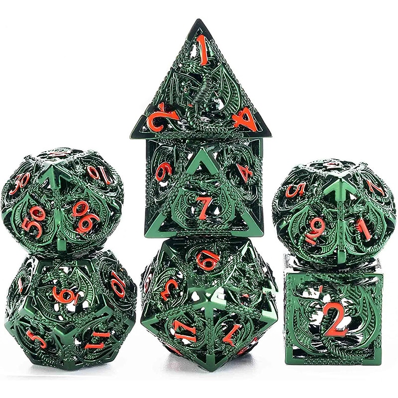 Cthulhu Metal Hollow out Dragon Dice DND Dragon and Dungeon Running Group Board Game Multi sided Numbers3