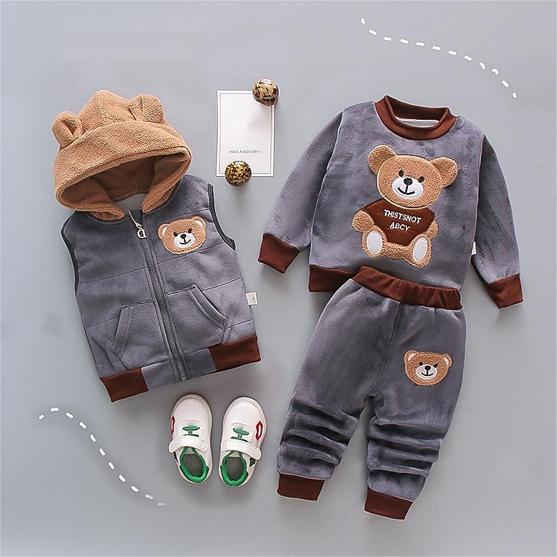 3 Pieces Toddler Girls' Graphic Zipper Pants Suit Set Long Sleeve Active Formal Cotton 3-7 Years Spring Pink Light Brown Khaki