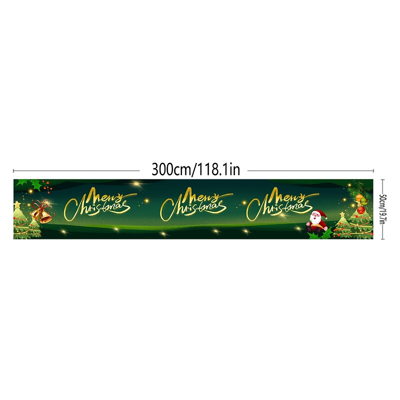 Merry Christmas Banner, Christmas Banners for Outside, Red Xmas Sign Huge Christmas Yard Banner for Christmas Party, Outdoor Indoor Decoration 300*50cm3