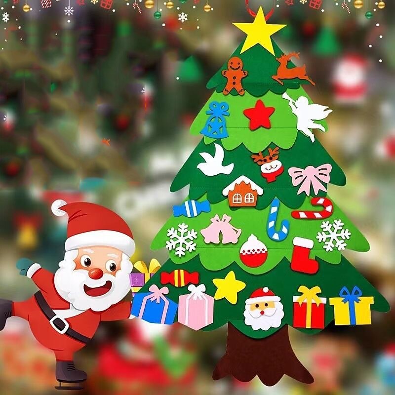 Christmas Tree Christmas Decoration Children's Handmade Puzzle DIY Felt Cloth Christmas Tree Christmas Children's Gift for Christmas Gifts3