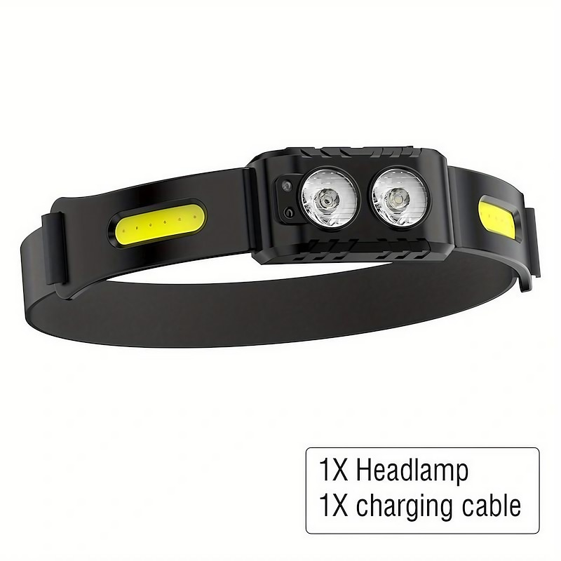 Rechargeable LED Head Torch with Motion Sensor, Lightweight Waterproof Headlamp LED Head Light for Running, Camping, Cycling2