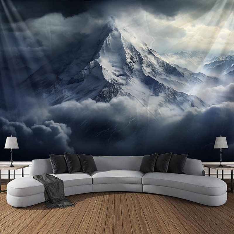 Snow Mountain Hanging Tapestry Wall Art Large Tapestry Mural Decor Photograph Backdrop Blanket Curtain Home Bedroom Living Room Decoration3