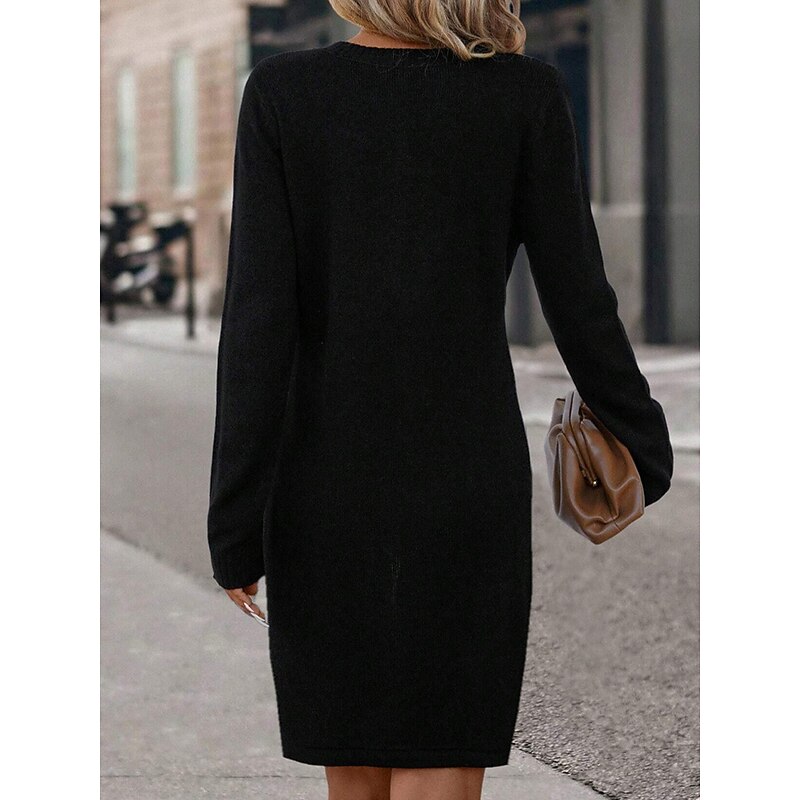 Women's Sweatshirt Dress Mini Dress Casual Dress Warm Active Outdoor Party Street Crew Neck Print Geometric Color Block Regular Fit Black Pink Red S M L XL XXL4