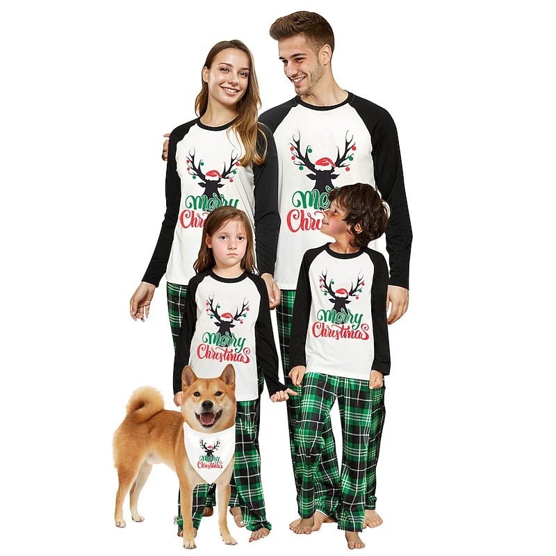Santa Claus Family Christmas Pajamas Nightwear Christmas Pajamas Men's Women's Boys' Girls' Christmas Family Matching Outfits Adults Christmas Christmas Eve Christmas Home Wear Top Pants