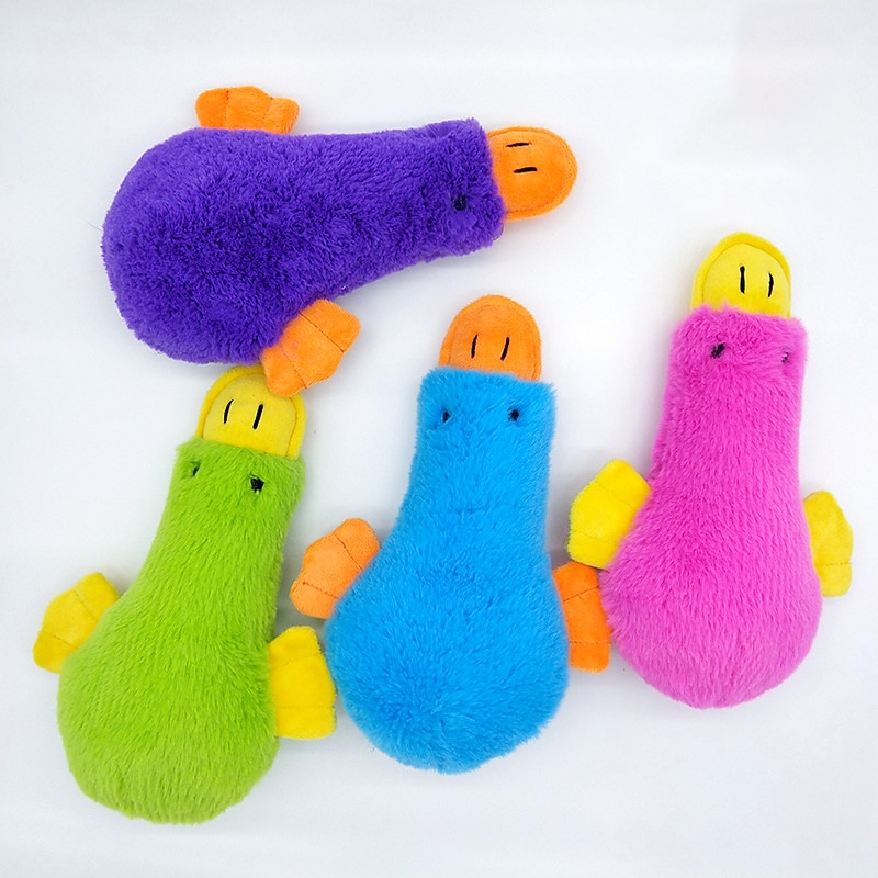 Pet dog vocalization toy plush duck bite resistant grinding teeth clean teeth educational teddy interactive training dog toy