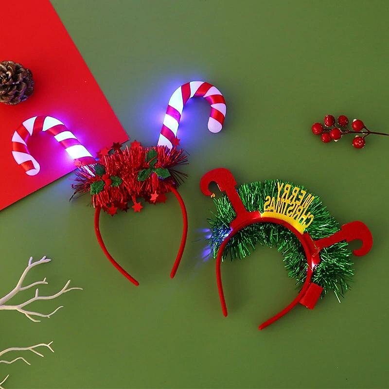 Christmas Headband Light Cane Headband Christmas Tree Headband Light Antlers Flash Headband Show Props2