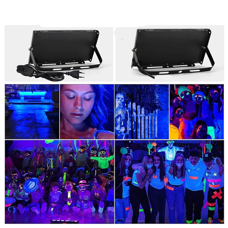 395nm LED UV Floodlight 220V Waterproof Stage Black Light - 72/144/180 LEDs for Disco & Party Lighting for Halloween3