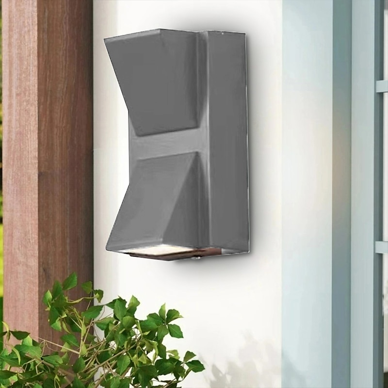 Led Outdoors Wall Lamp 5W 10W Up/Down Lighting Indoor Double-Head Curved Waterproof IP65 Wall Lamp Modern Bedroom Lamp Warm White Light AC85-265V2