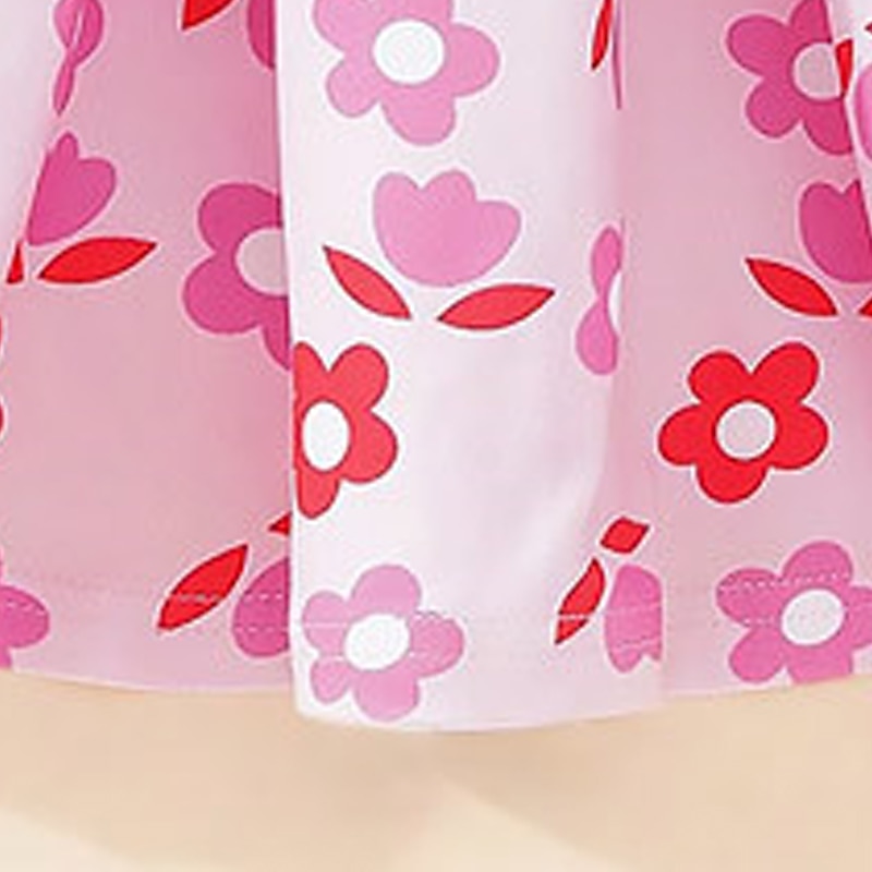 Easter Girls' 3D Floral Dress Pink Long Sleeve 3D Print Fall Winter Vacation Sports & Outdoor Daily Cute Casual Beautiful Kids 4-12 Years Casual Dress A Line Dress Above Knee Regular Fit2