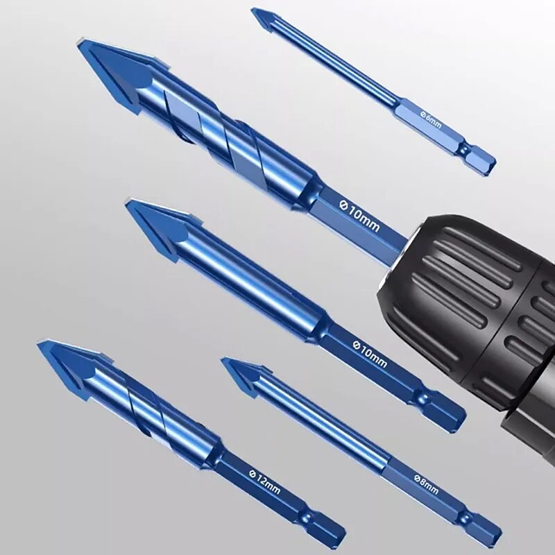 Superhard Alloy Steel Ceramic Tile Concrete Superhard Spiral Groove Eccentric Drill Bit Special Cement Triangular Drilling Tools - Main Image