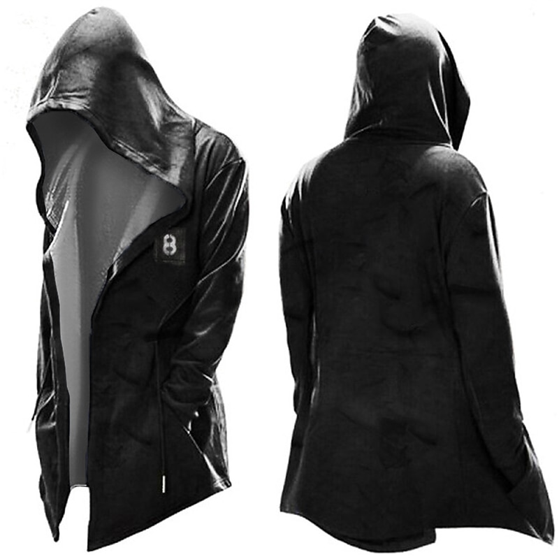 Men's Creepy Lettering Graphic Prints Hoodie Hoodies Sweatshirt Streetwear Basic Long Sleeve Hooded Sports & Outdoor Daily Going out Black Pocket Print Fall & Winter Designer