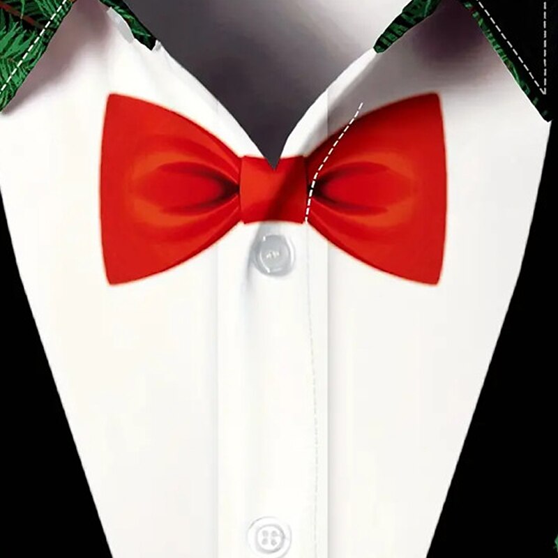 Christmas Men's Christmas Costume Printed Shirts Tree Casual Outdoor Street Fall & Winter Turndown Long Sleeve Burgundy Green S M L Shirt4