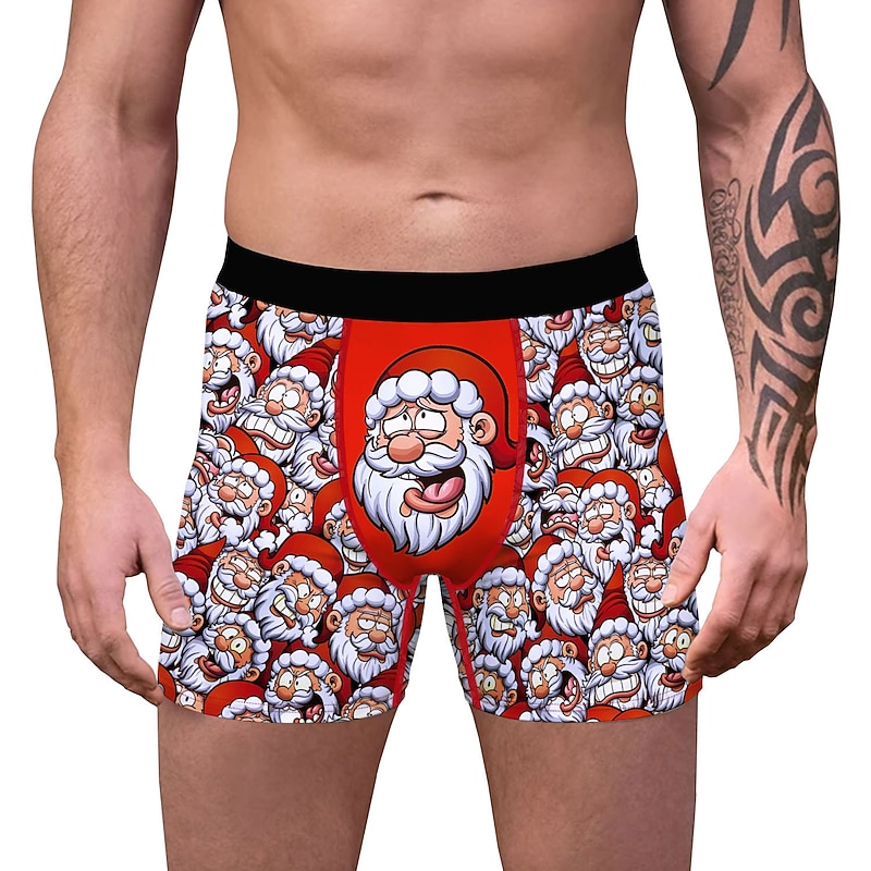 Santa Claus Christmas Gift Boxer Briefs Underwear Men's Christmas Adults' Christmas Masquerade Christmas Eve Christmas Party