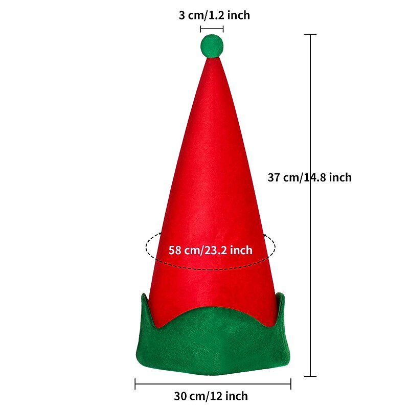 4 Pieces Red Felt Elf Hats Christmas Santa Elf Hat Xmas Holiday Party Costume Favors Gifts Accessories for Teens Adults and Kids2