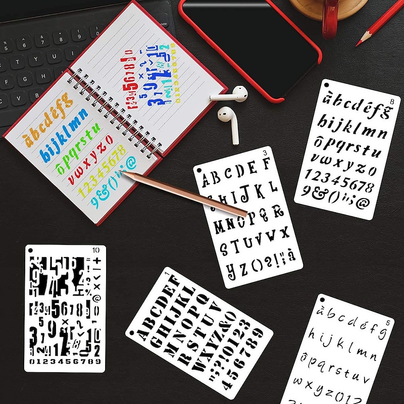 12pcs Templates Stencil Set, Reusable Craft Stencils, Mandala Stencils, Laser Cutting Painting Stencils For DIY Painting Art Scrapbook, Wood, Paper, Furniture, Door, Floor Wall