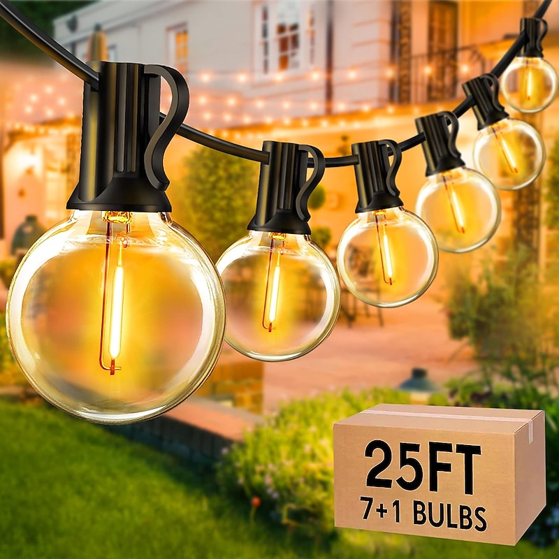 UL Certified Outdoor LED Bulb String Lights 98ft 30m String Lights Outdoor with Shatterproof G40 LED Bulbs Waterproof Hanging Patio Lighting for Christmas Patio House Backyard Balcony Party2