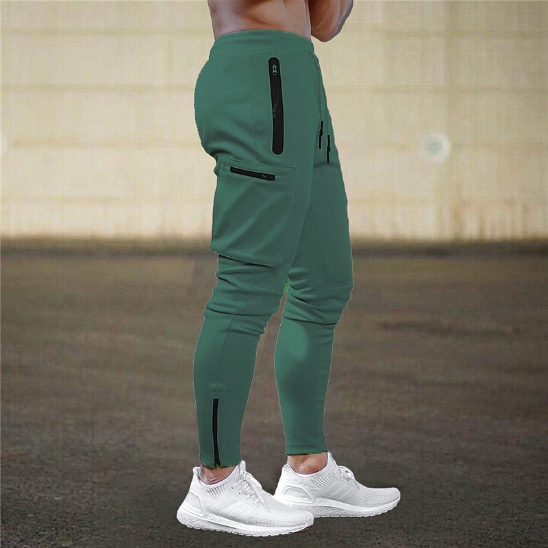 Men's Sweatpants Joggers Trousers Zipper Drawstring Elastic Waist Color Block Comfort Breathable Casual Daily Holiday Sports Fashion Black Army Green4