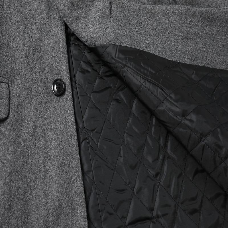 Men's Winter Coat Overcoat Trench Coat Business Daily Wear Winter POLY Thermal Warm Outdoor Outerwear Clothing Apparel Fashion Warm Ups Solid Colored Pocket Standing Collar Single Breasted Two-button4