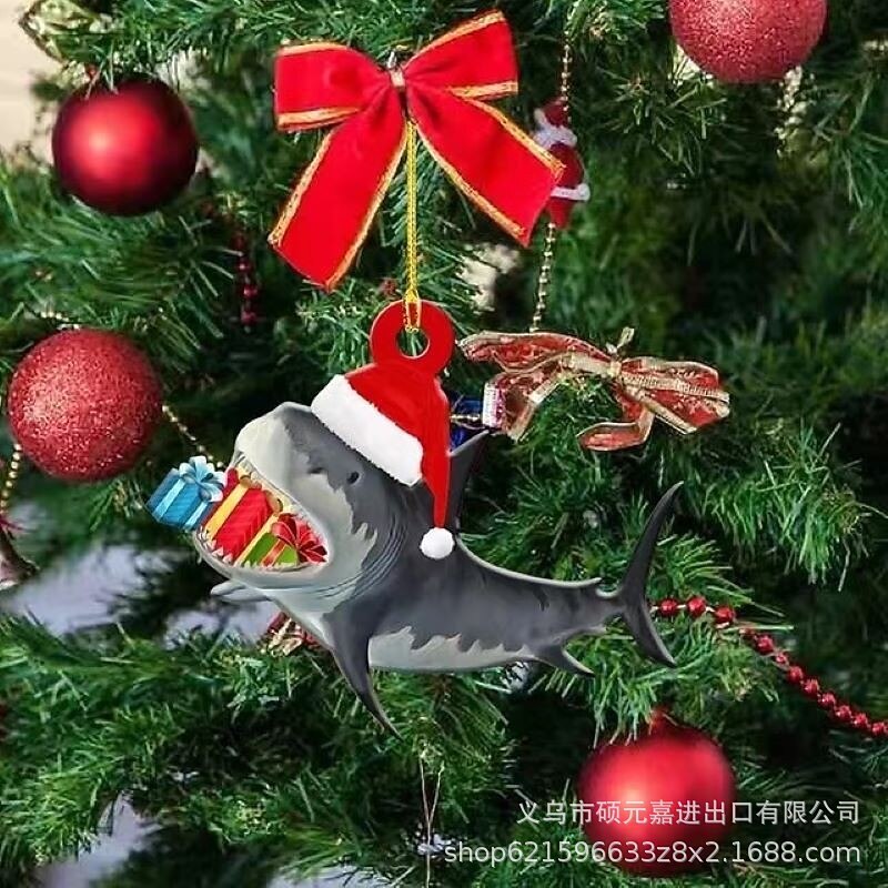 Christmas Ornament Xmas Tree 2D Acrylic Hanging Pendants Decorative Exquisite Home Farmhouse Party Decor4
