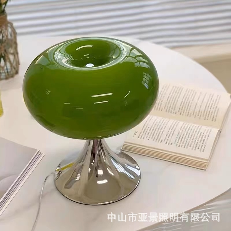 Bedside Mushroom Table Lamp Modern Minimalist Glass Furniture Decoration Living Room Bedroom Study Bedside Table Lamp 110-240V3