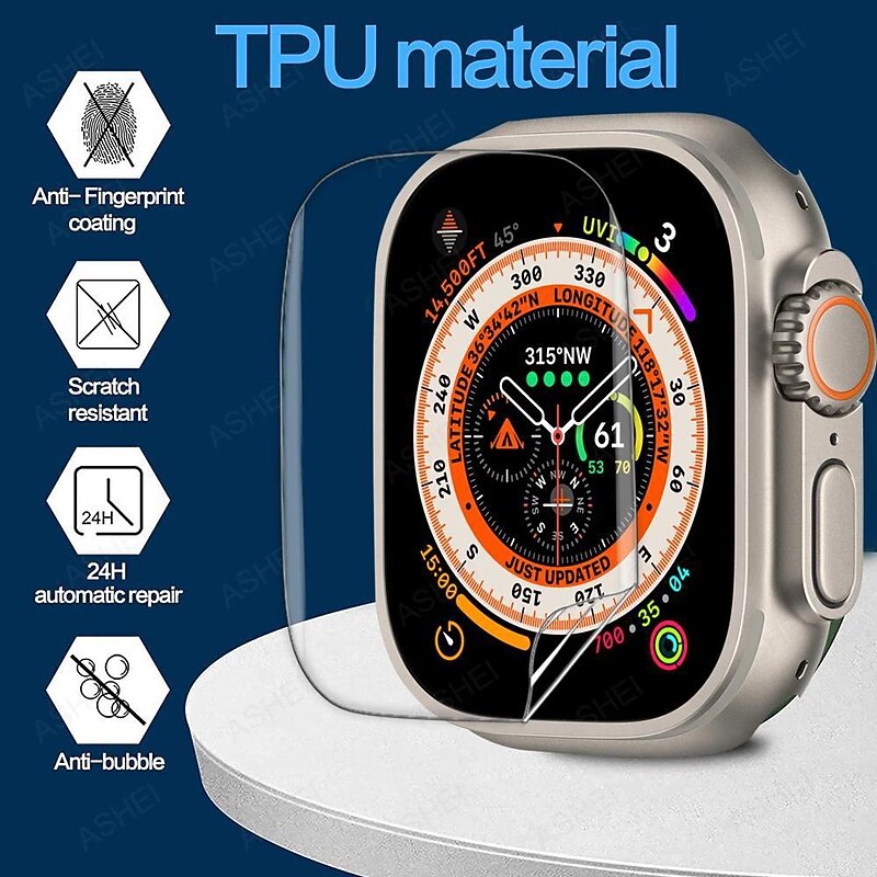 2/5/10pcs Screen Protector for Apple Watch 8 7 6 SE 5 40mm 44mm 45mm Case Friendly Bubble-Free HD Clear iWatch 3 TPU Flexible film2
