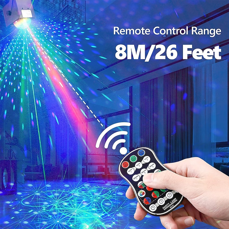 60 Colors Party Lights DJ Disco Lights Sound Activated Outdoor Indoor LED Laser 2 in1 Strobe Lights with Remote for Parties Birthday Xmas Holiday Room Decor Wedding Karaoke4