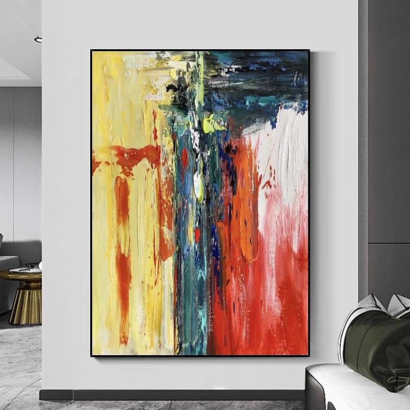 Abstract Painting On Canvas Handpainted Oil Painting Abstract Red Painting Textured Fine Art Acrylic Contemporary Wall Art for Living Room (No Frame)4