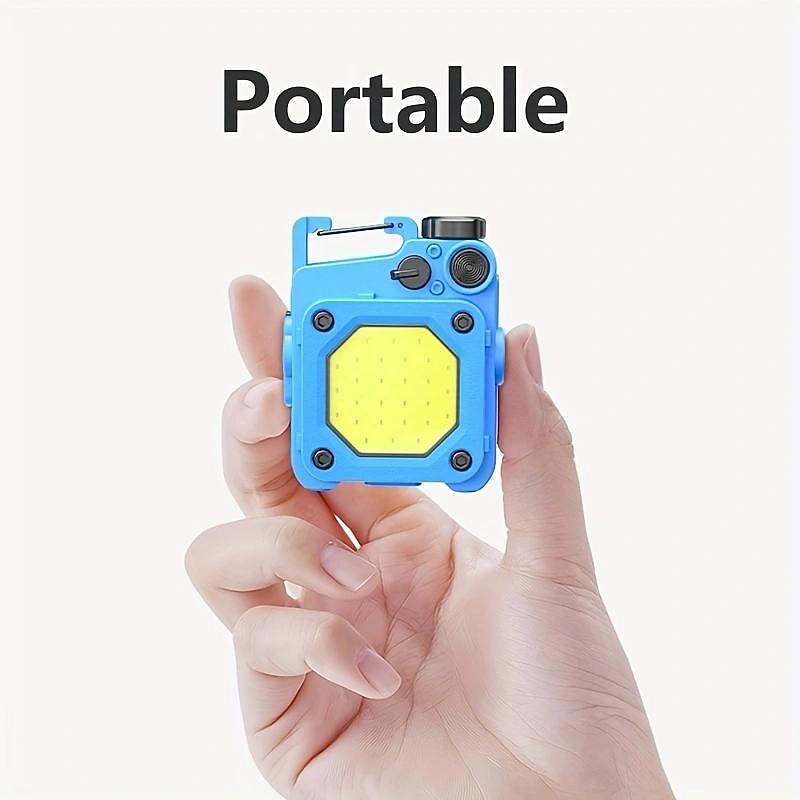 LED Keychain Flashlight, Cob Keychain Work Light, Portable Mini Rechargeable, 6 Lighting Modes Flashlight With Magnet Base For Night Camping, Emergency Repair, Dog Walking2