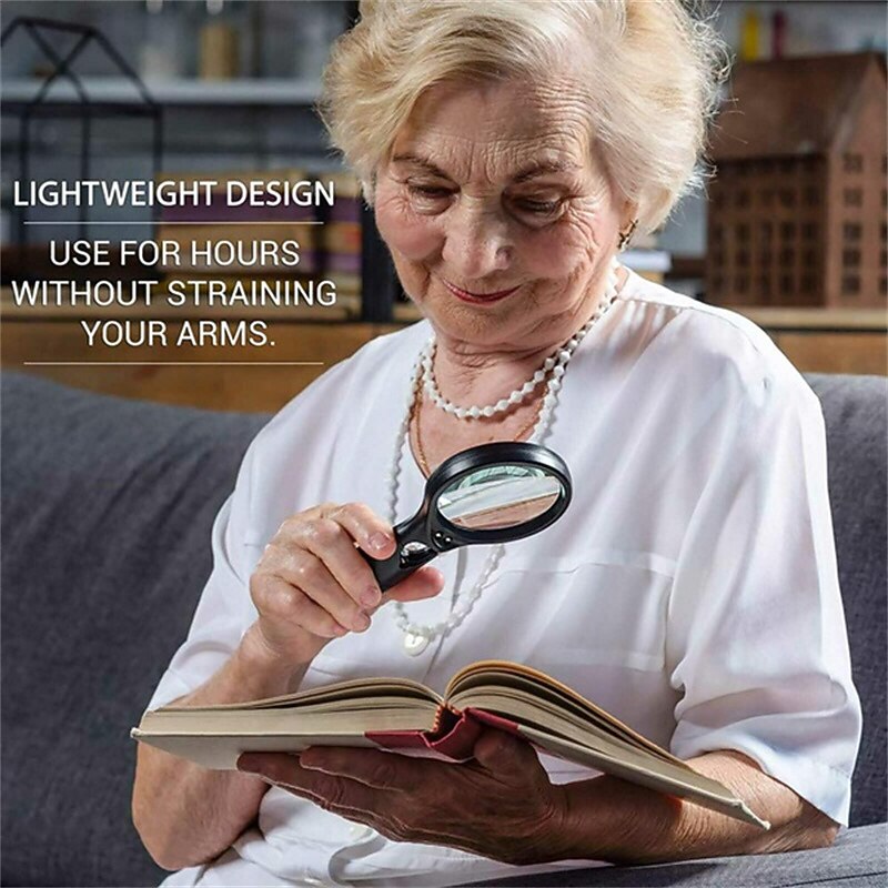New Upgrade 3X 45X Handheld Magnifier 3 LED Light Reading Magnifying Glass Jewelry Repair Tool Jewellery Loupe2