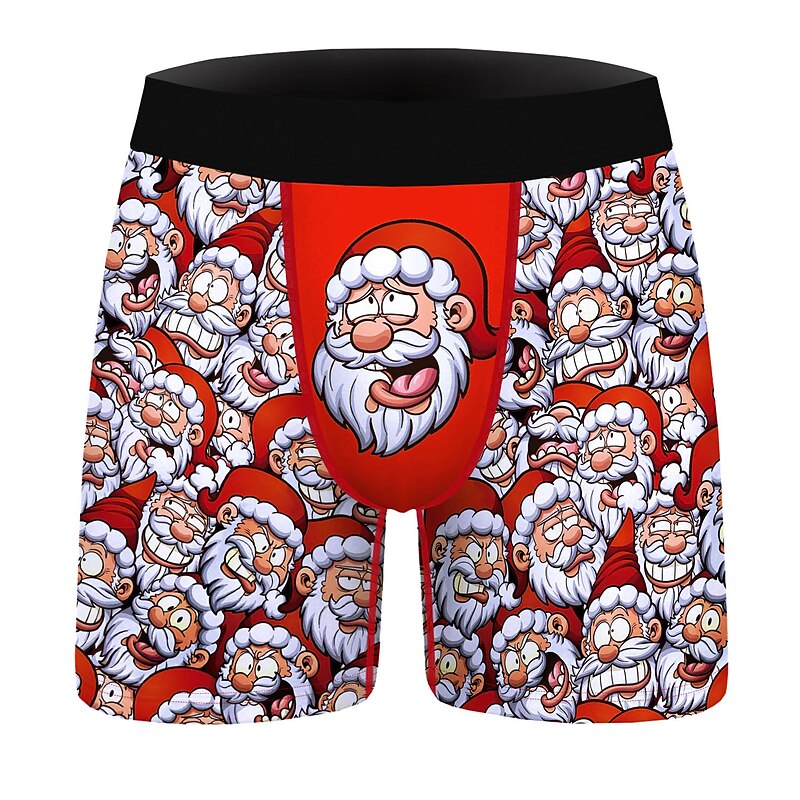 Santa Claus Christmas Gift Boxer Briefs Underwear Men's Christmas Adults' Christmas Masquerade Christmas Eve Christmas Party4