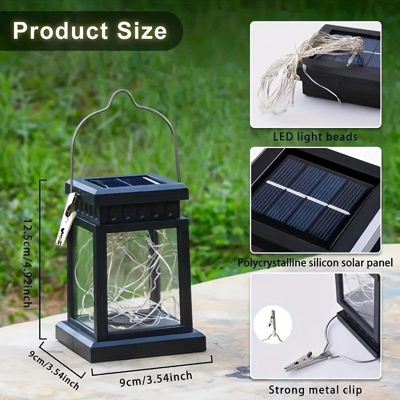 1 Pack Solar Lantern Lights - Pathway Outdoor Decoration, Waterproof Yard Garden Hanging Lights3