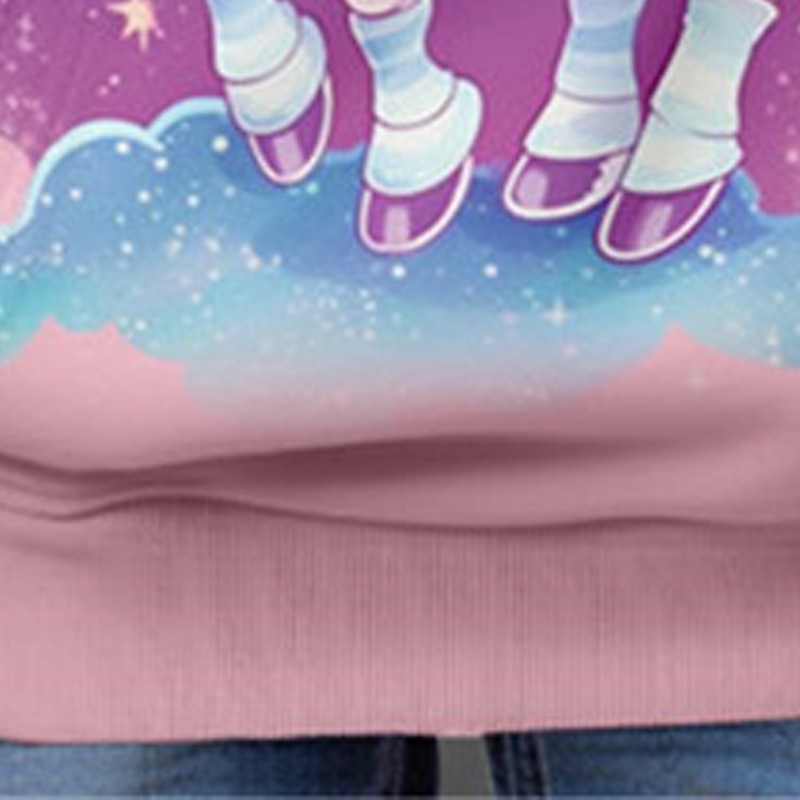 Girls' 3D Galaxy Unicorn Hoodie Pullover Long Sleeve 3D Print Fall Winter Active Fashion Cute Kids 3-12 Years Outdoor Casual Daily Regular Fit3