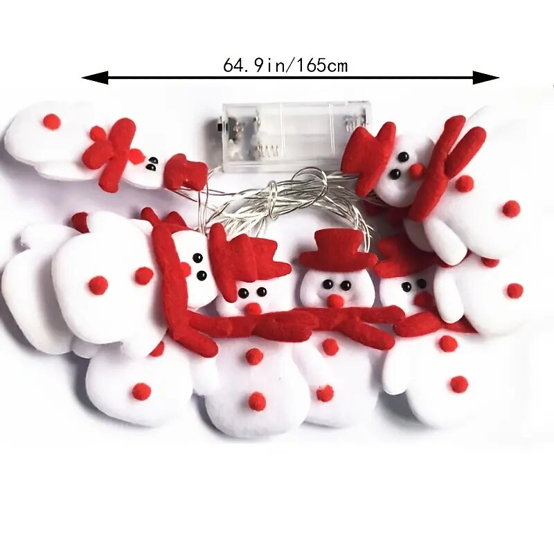 1PCS 4.95ft/1.5m 10 Lights LED Christmas Snowman String Lights Christmas Ornaments Decorations For Christmas Tree Festive Party3