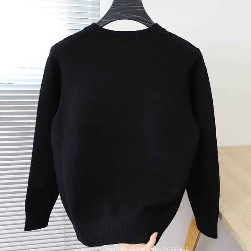 Men's Pullover Sweater Jumper Jumper Ribbed Knit Regular Knitted Plain Crew Neck Modern Contemporary Work Daily Wear Clothing Apparel Fall Winter Black White M L XL4