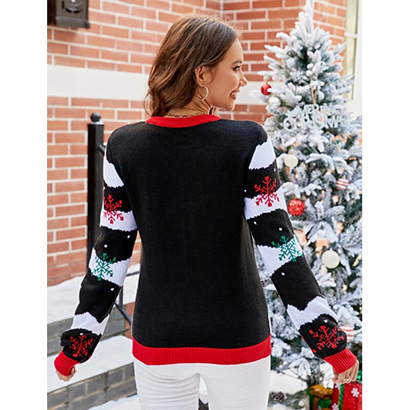 Christmas Christmas Trees Ugly Christmas Sweater Pullover Jumper Print Funny For Women's Adults' Christmas Carnival New Year Non-Printing Party Casual Daily4