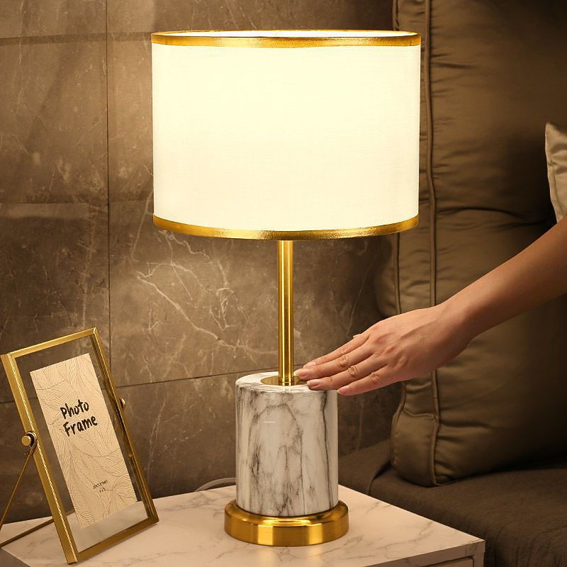 Table Lamp Bedroom Bedside Lamp Marble Vintage Sensor Lamp Hand Touch Sensor Table Lamp 85-265V3