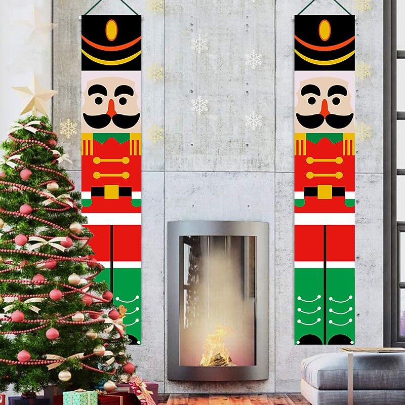 Merry Christmas Door Banner Porch Sign Background Cloth Banner Origin Source Of Goods Christmas Couplet3