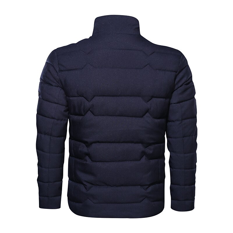 Men's Winter Coat Winter Jacket Puffer Jacket Zipper Pocket Polyster Pocket Office & Career Date Casual Daily Regular Fashion Casual Windproof Warm Winter Plain Black Navy Blue Gray Puffer Jacket4