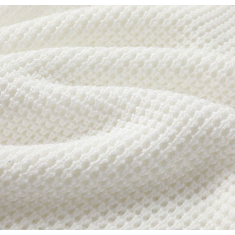 Men's Sweater Cropped  Sweater Pullover Sweater Jumper Waffle Knit Cropped Knitted Stripe Crewneck Keep Warm Causal Clothing Apparel Raglan Sleeves Fall & Winter Black White M L XL3