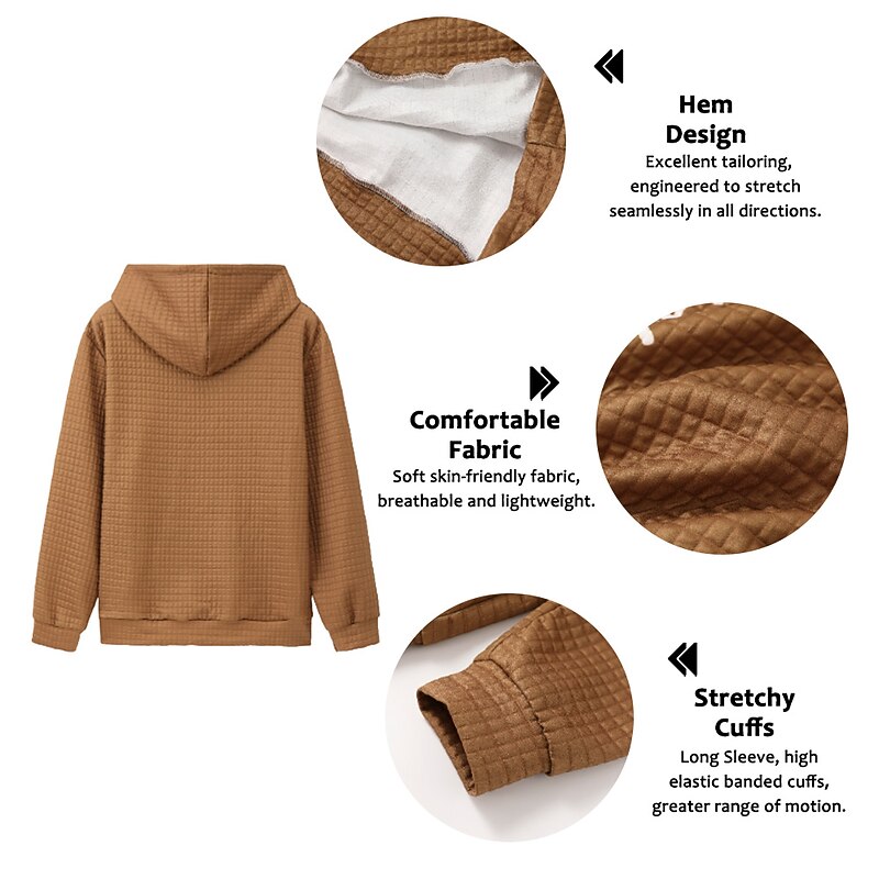 Men's Letter Graphic Prints Hoodie Hoodies Waffle Hoodie Daily Classic Long Sleeve Hooded Holiday Going out Streetwear Navy Blue Blue Print Spring &  Fall Designer2