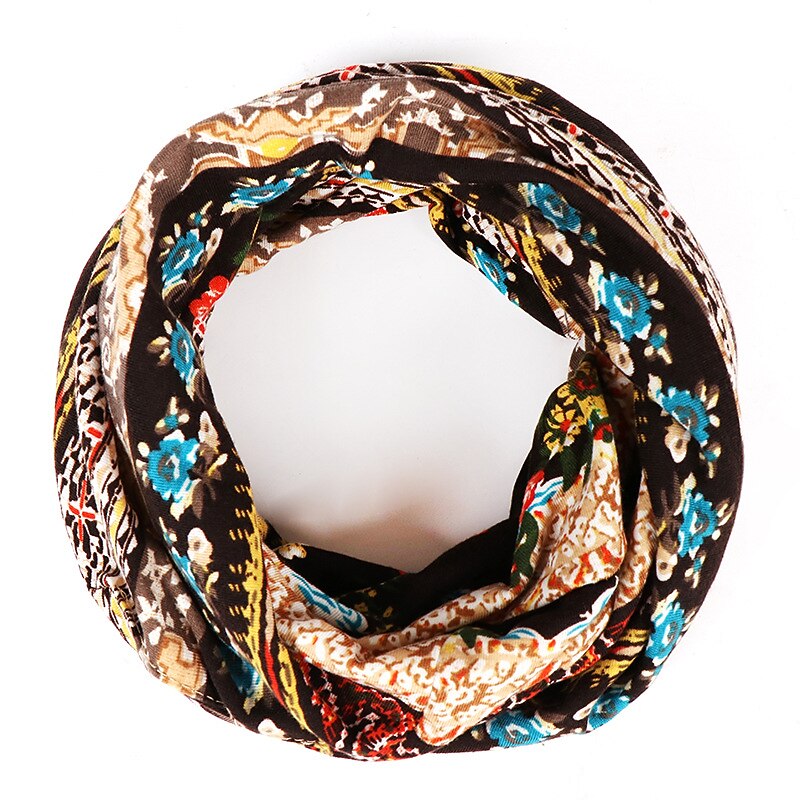 1pcs Bohemia Soft Flower Print Beanie Hat Thin Style Comfortable Cap Circumference 56-58CM4