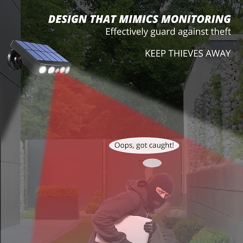 1/2PACK 4000W LED Rotatable Solar Wall Light Outdoor Waterproof Rotatable 270 Wide Angle PIR Human Body Motion Sensor with Bracket Suitable for Garden Path Lighting Street Light3