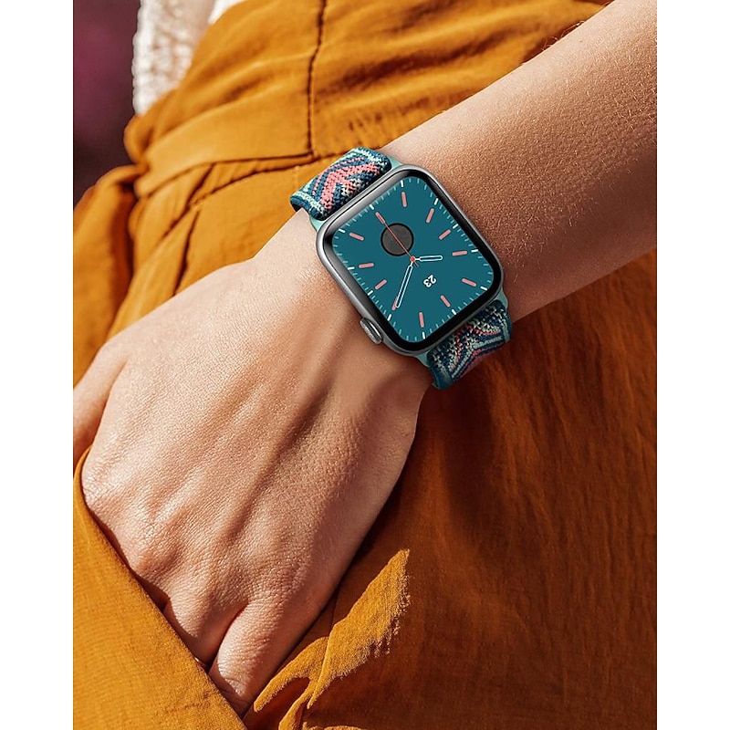 Nylon Elastic Adjustable Strap for Watch series Ultra/Ultra 2 49mm 9 8 7 6 se 5 4 3 2 1 Sport breathable bracelet for Smart watch band 45mm 44mm 40mm 44mm 42mm 38mm3