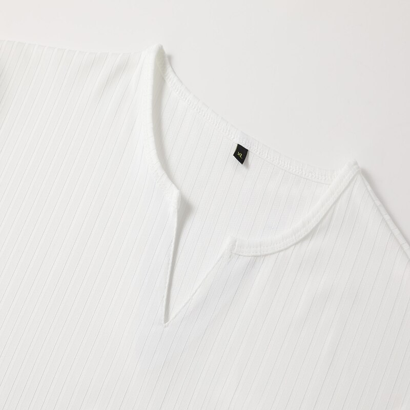 Men's T Shirt Muscle Shirt Ribbed Knit tee Tee Top Short Sleeves V Neck Summer Plain Pit Strip Fashion Designer Basic Vacation Street Going out Black White Khaki Top Tee for Men3