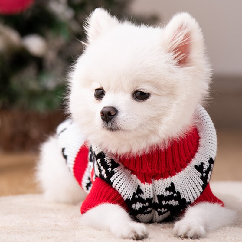 Dog Ugly Christmas Sweater Autumn And Winter High Neck Sweater Stripes Christmas Cute Comfortable And Warm Personality4