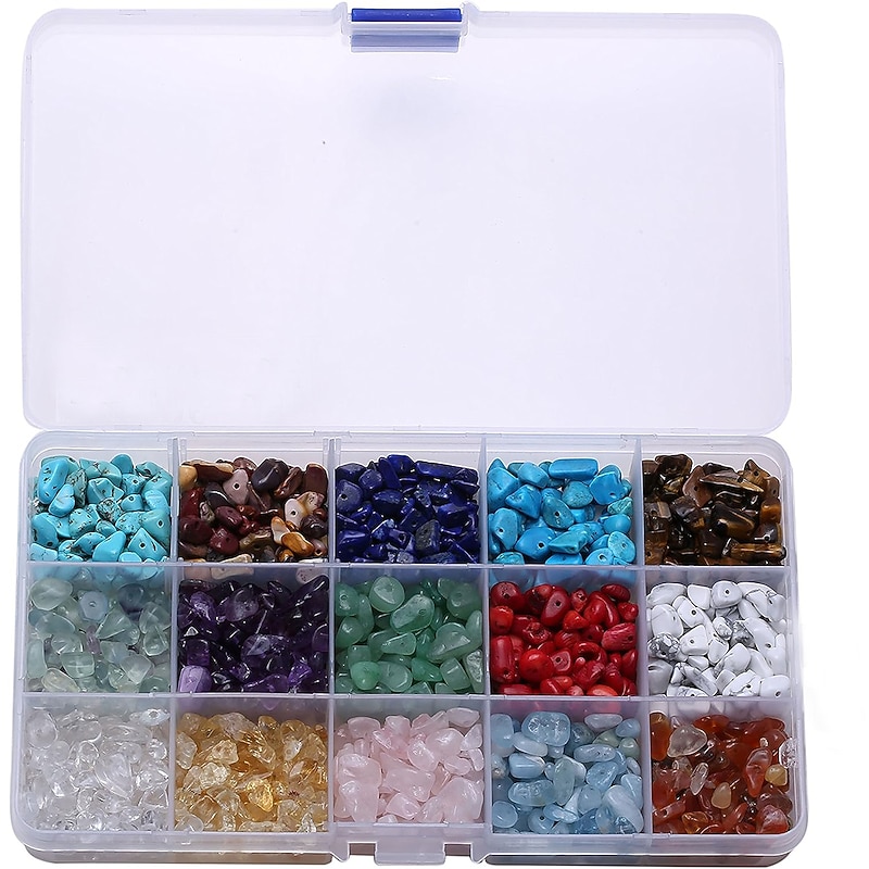 Natural Chip Stone Beads About Irregular Gemstones Healing Crystal Loose Rocks Bead Hole Drilled DIY for Bracelet Jewelry Making2