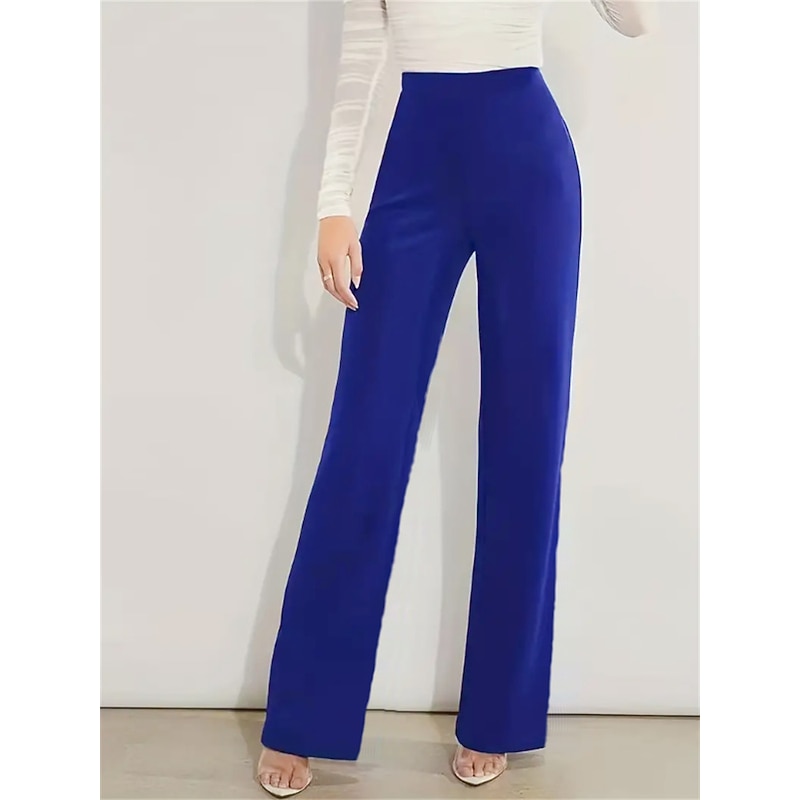 Women's Dress Work Pants Trousers Full Length High Cut Micro-elastic High Waist Fashion Streetwear Office Black Blue S M Winter Autumn Fall4